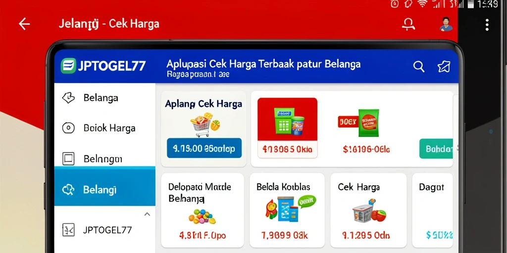 Antarmuka aplikasi JPTOGEL77 untuk cek harga dengan fitur mudah digunakan.