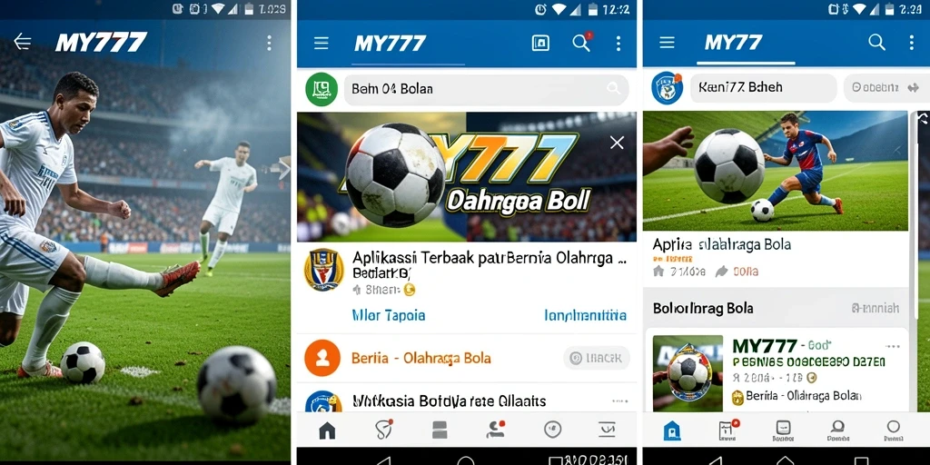 Antarmuka MY777 menampilkan berita olahraga bola terkini dan analisis pertandingan.