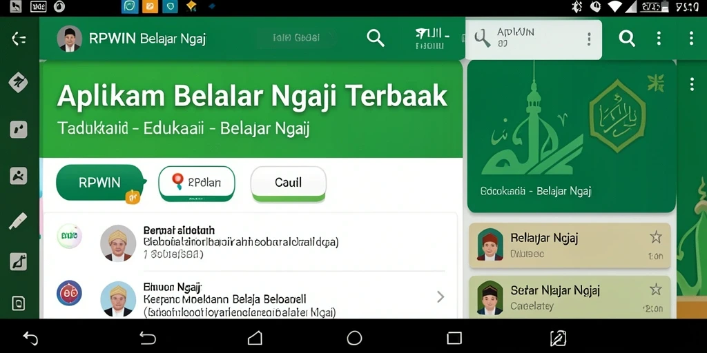 Tampilan antarmuka aplikasi RPWIN yang memudahkan pengguna belajar ngaji.