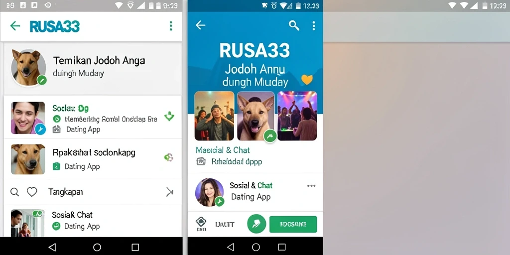 Antarmuka RUSA33 yang menarik dan intuitif untuk kencan online.