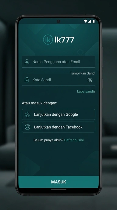 Tampilan halaman login lk777